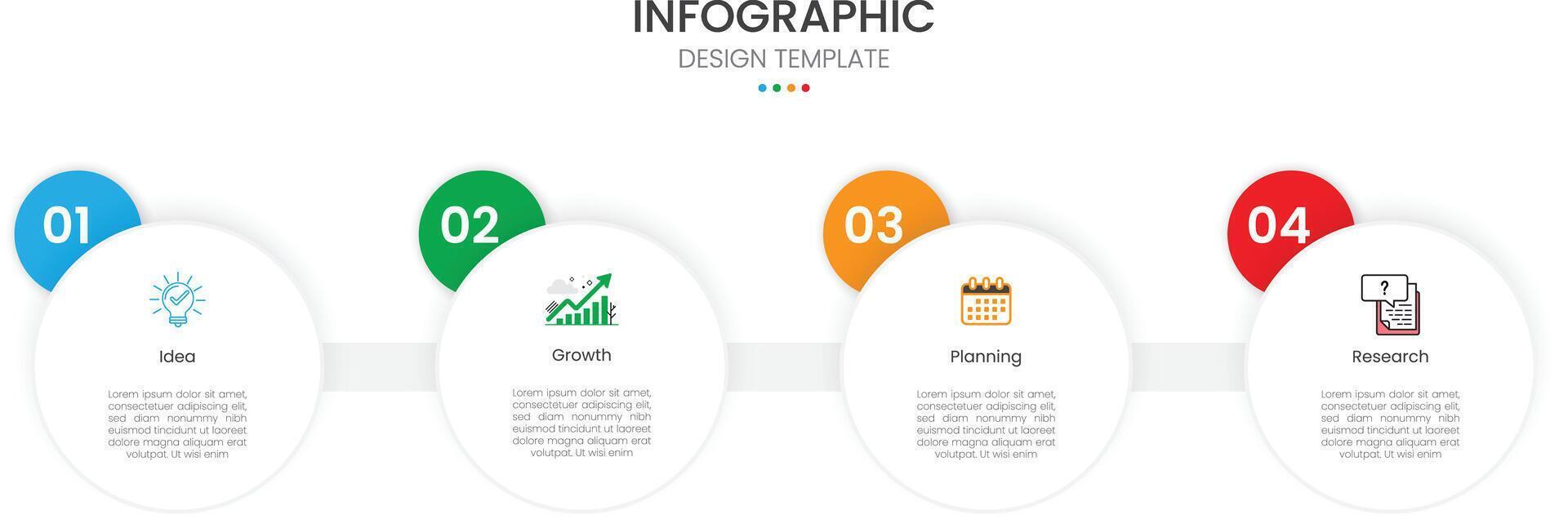 Business infographic design template with 4 steps or options Ideal for workflow layouts, annual reports, and web design vector