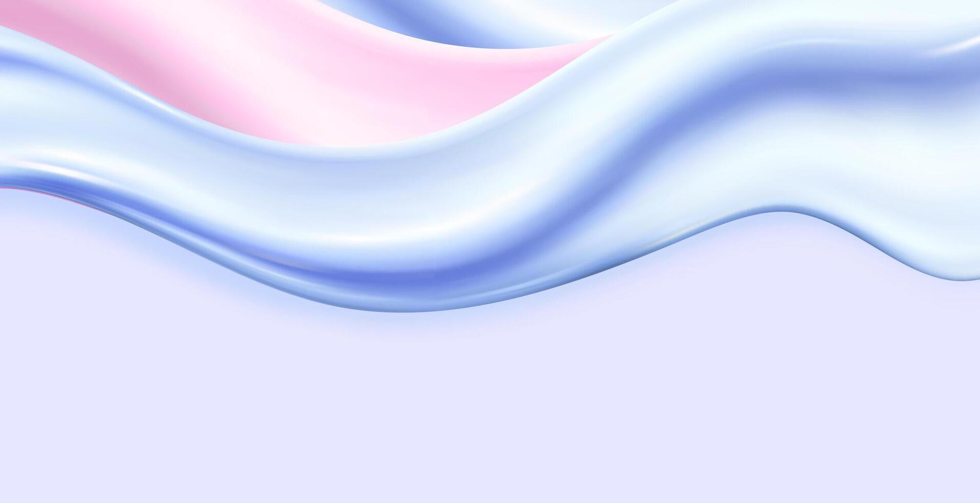 A pink and blue liquid flowing on a white background vector