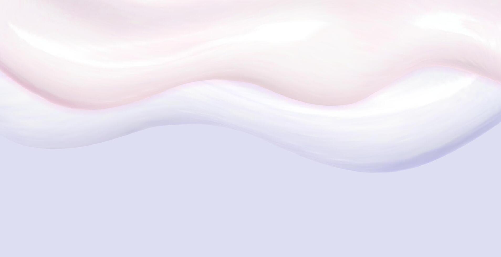 A white liquid is flowing over a blue background vector