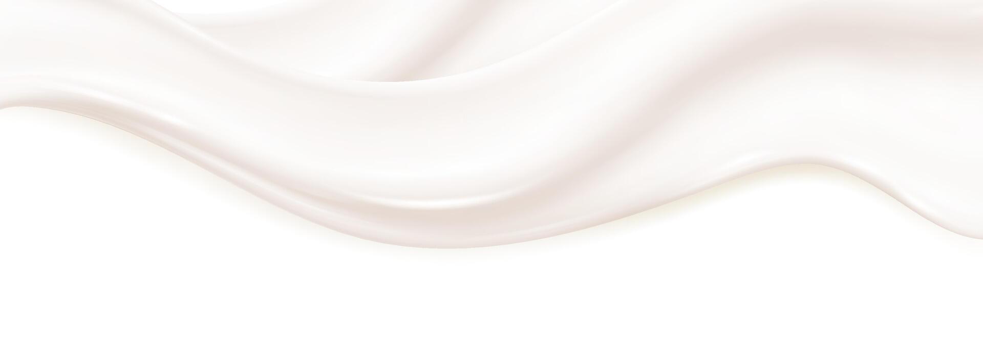 realistic background of milk wave on white background vector
