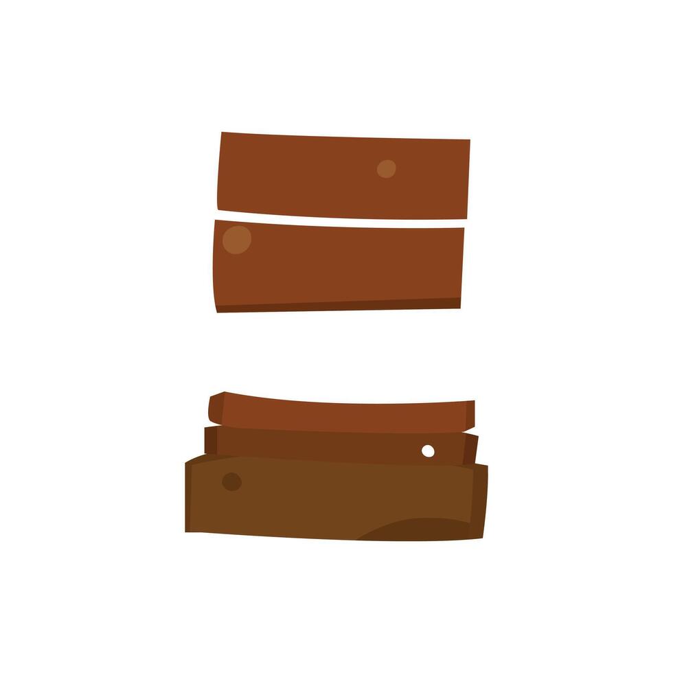 Cartoon wooden planks set. Rustic timber boards in flat style, on white background. vector