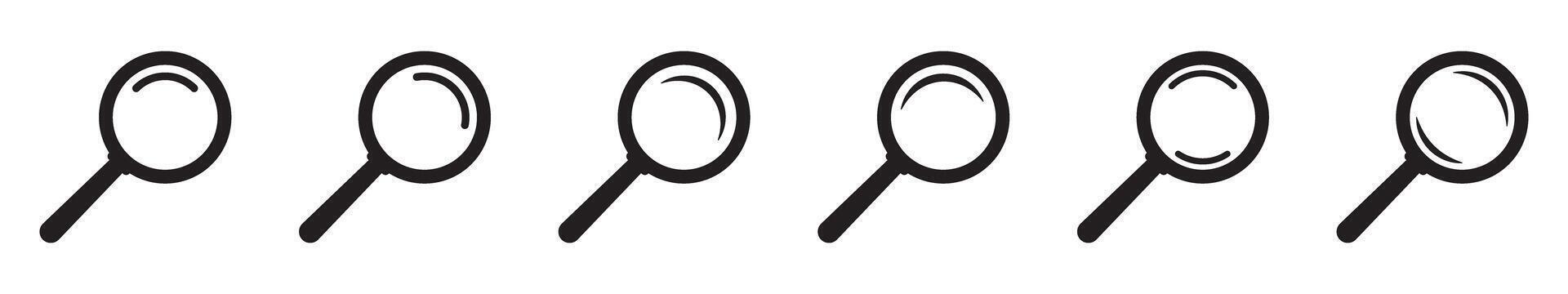 Magnifying glass icon. Search icons set. vector
