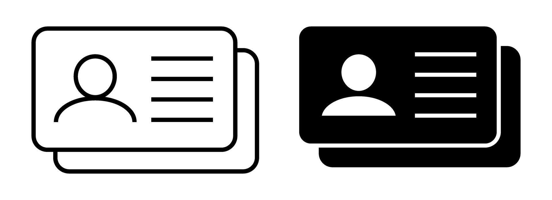 Employee clerk card, driver license, identification card icon. ID Card icon. vector
