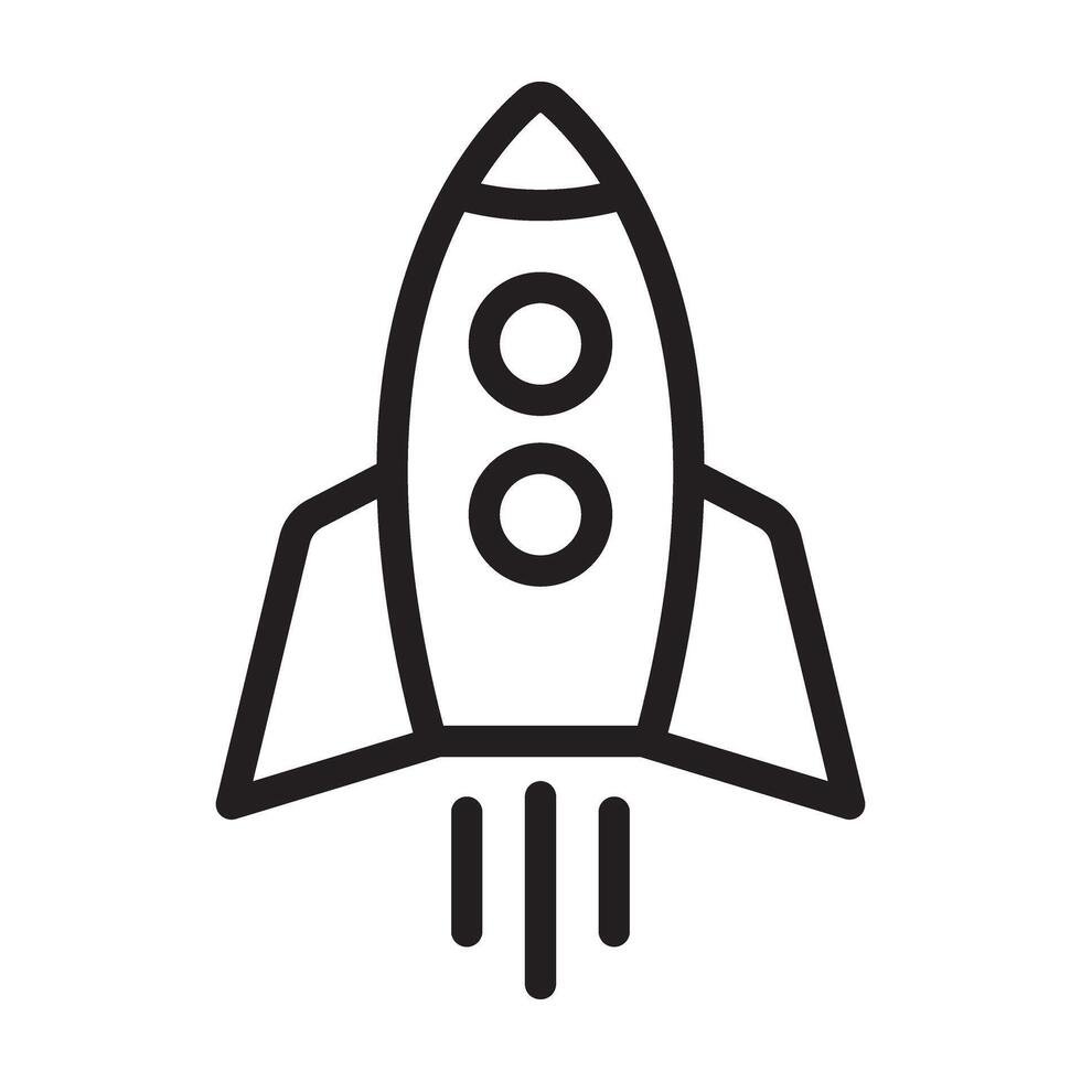 Flying up rocket line icon. Rocket line icon. vector