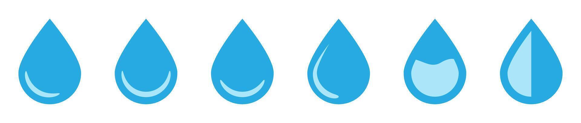 Flat droplet logo shapes collection. vector