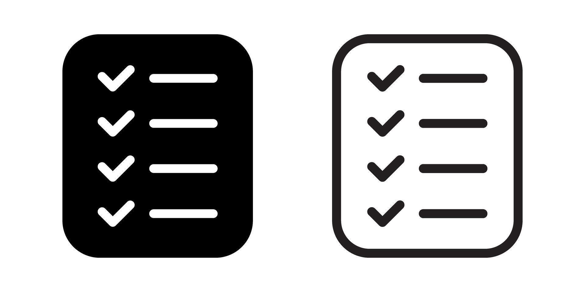 Check list icon. Checklist icon sets. Document icon. vector