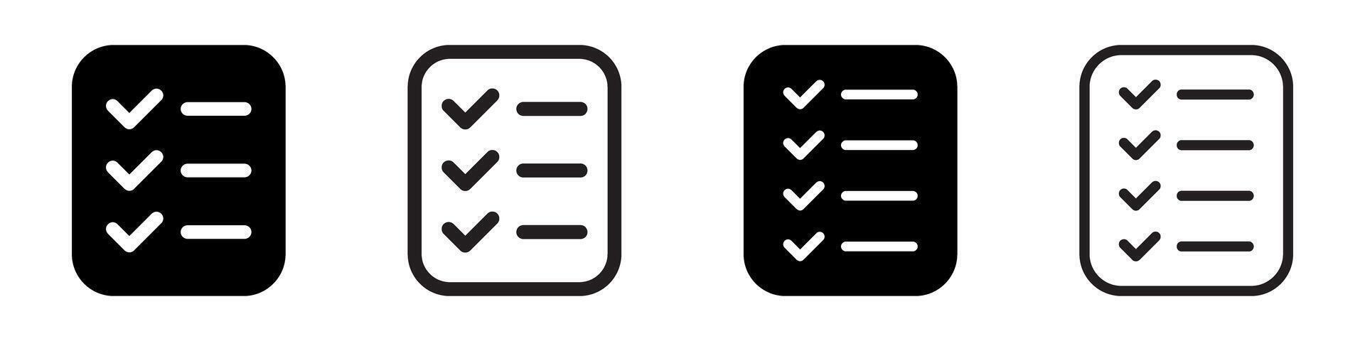 Check list icon. Checklist icon sets. Document icon, questionnaire symbol. vector