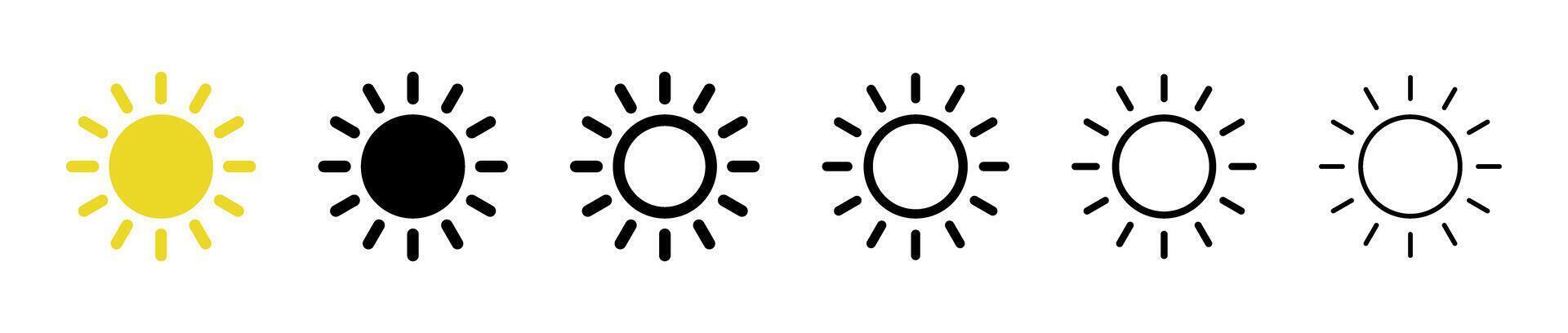 Sun icon. The sun different style icon set. vector