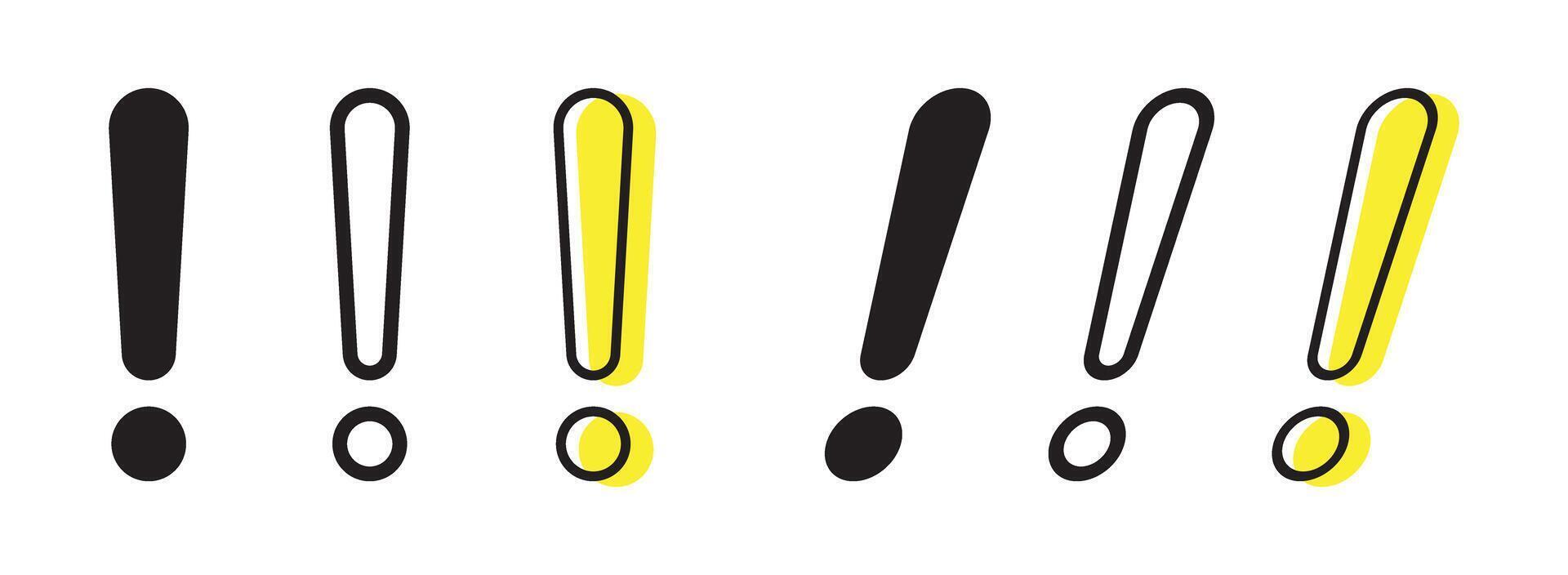 Set of exclamation mark icons. vector