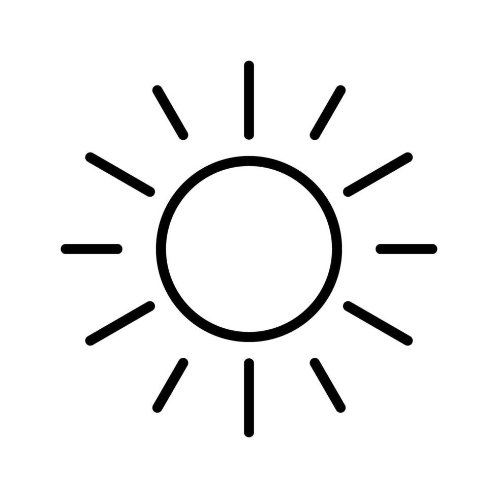 Sun icon, sun symbol in line style. vector