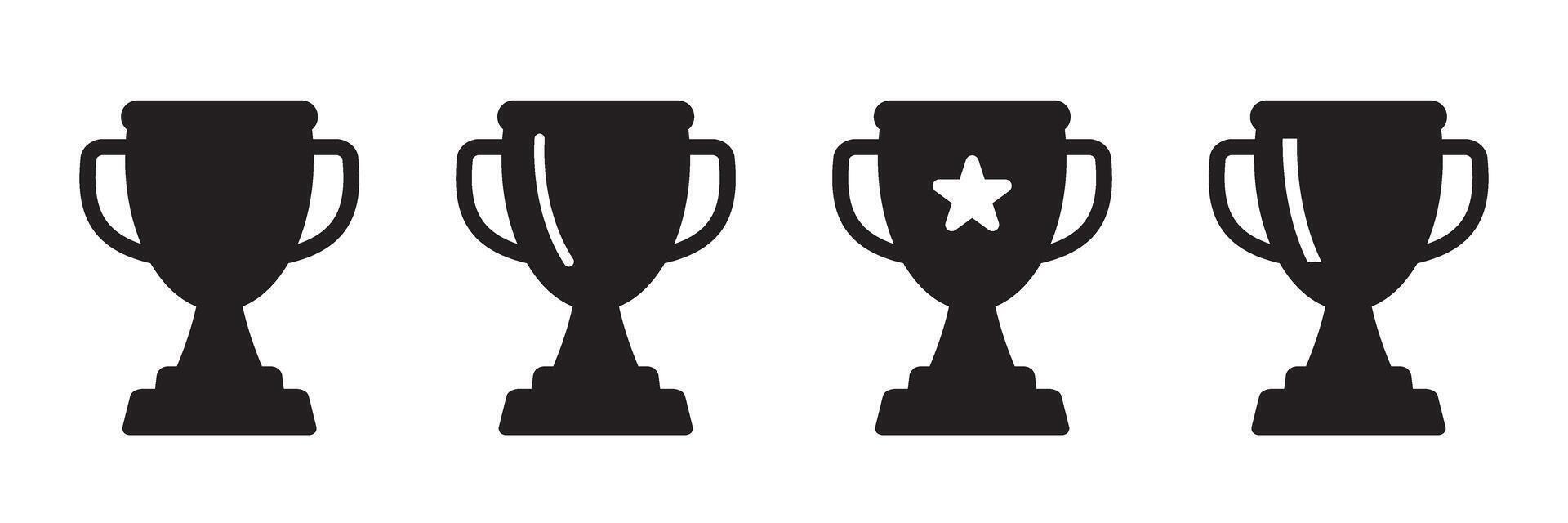 Trophy cup icon, victory cup icon. Trophy icons set. vector
