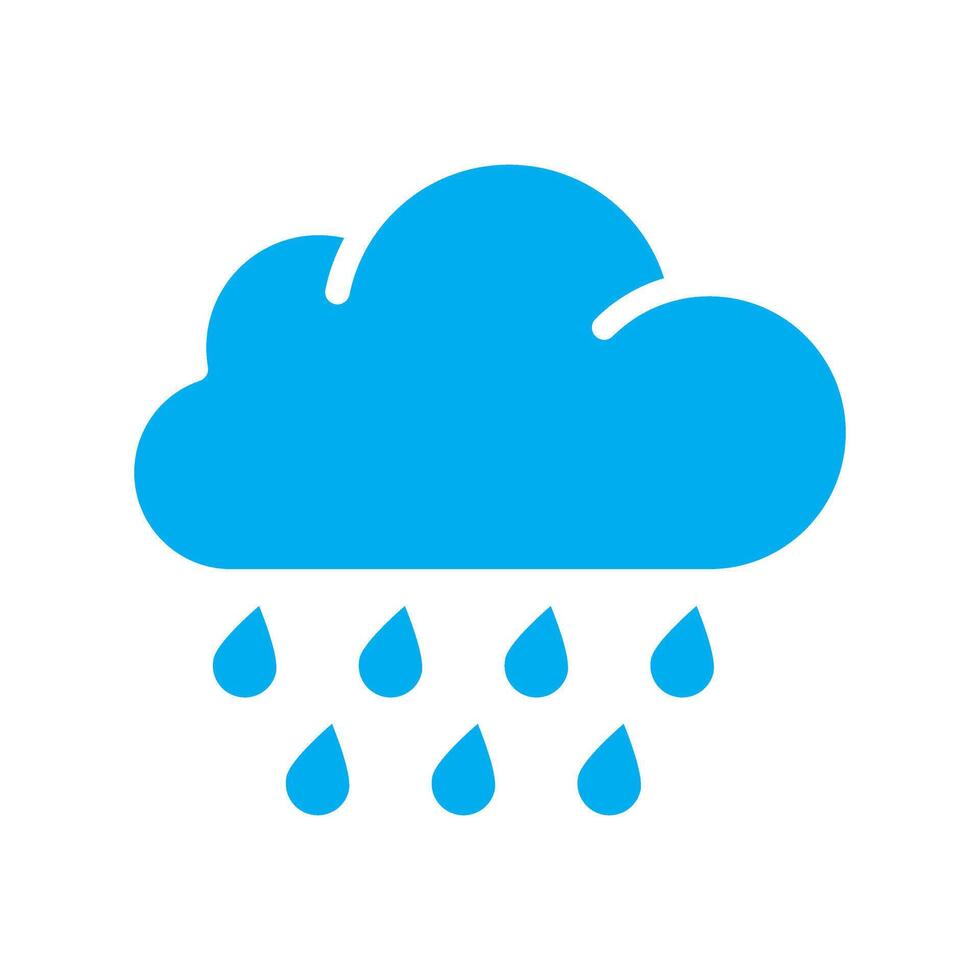 Rain blue icon. Cloud rain symbol for your web site design, logo, app, UI. Modern forecast storm sign. vector