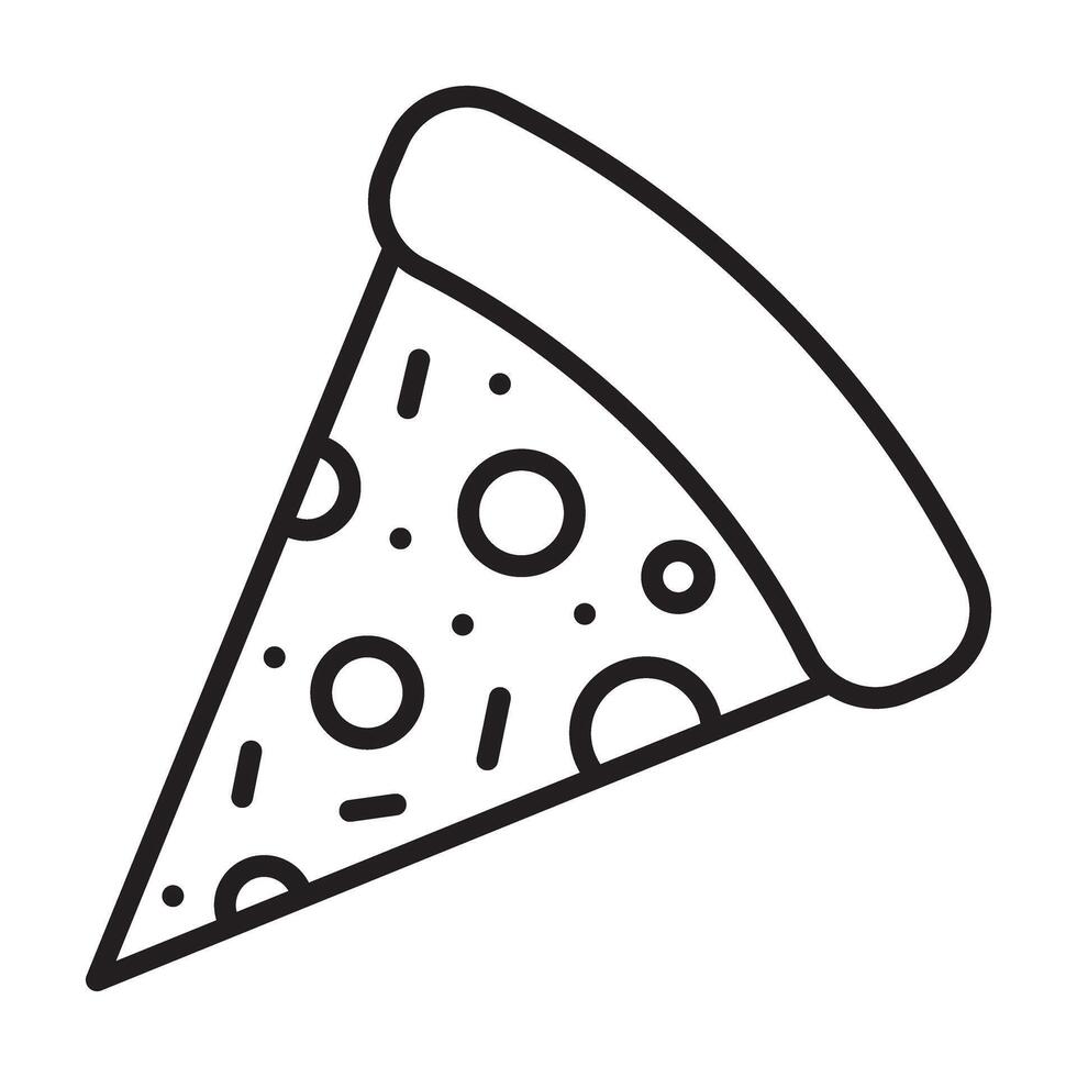 Pizza icon, pizza slice icon. Piece of pizza simple line icon. vector