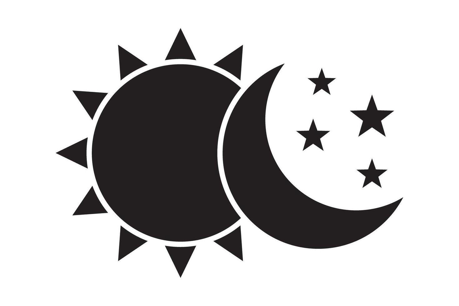 Sun and moon icon sign. vector