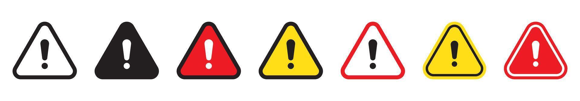 Alert icon. Danger sign, warning sign, attention sign. Exclamation mark in triangle. vector