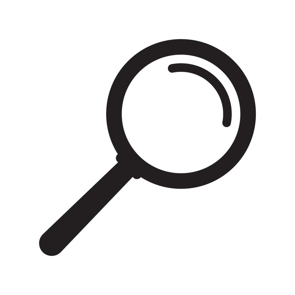 Magnifying glass icon, magnifier symbol. Loupe sign. vector