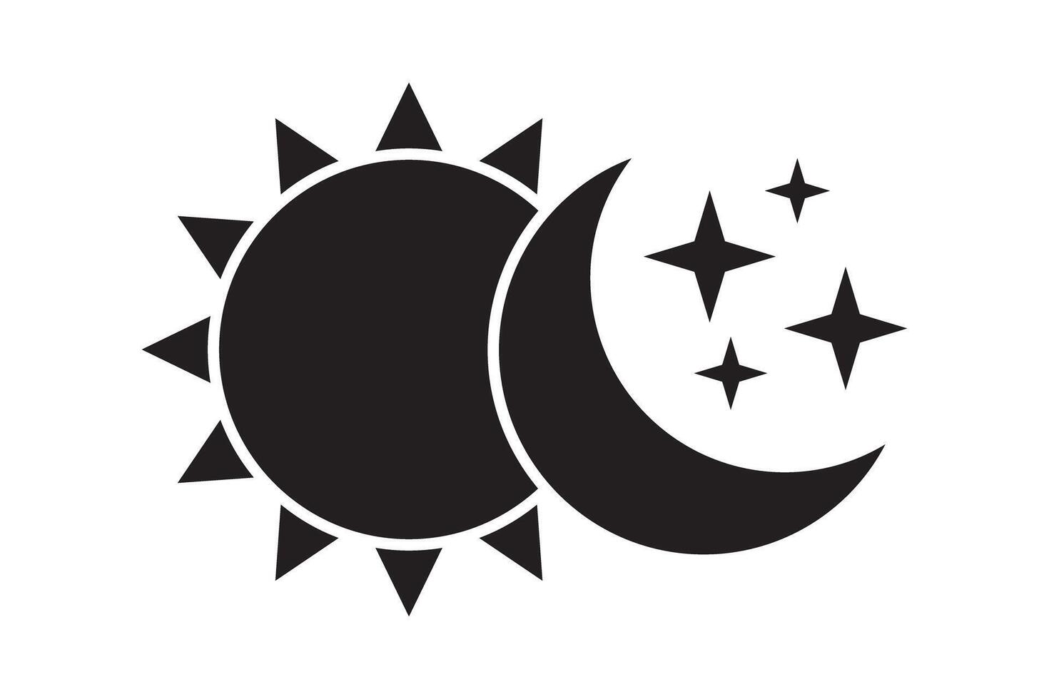 Sun and moon icon. Sun and moon symbol. vector