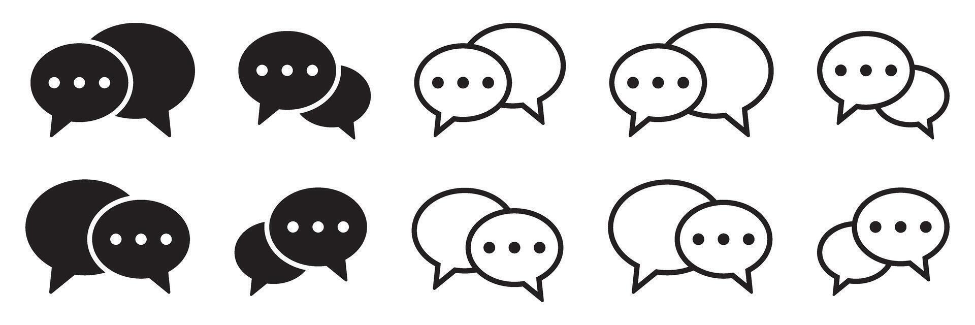 Comment icon speech bubble symbol. Chat icon collection. vector