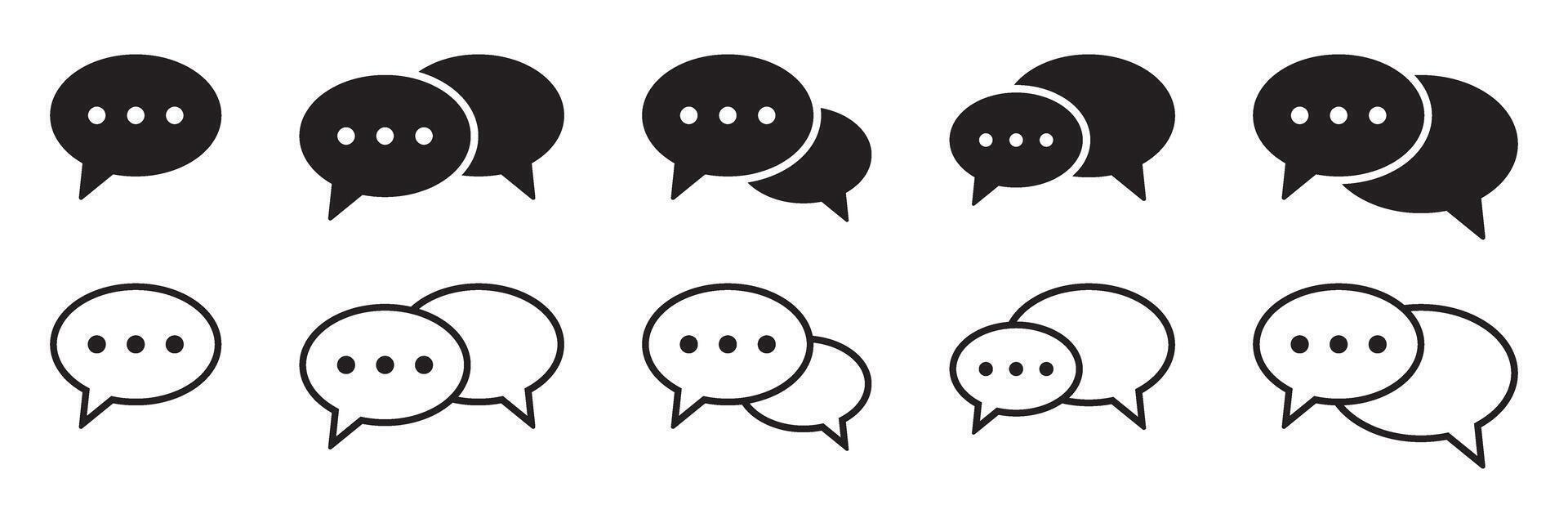 Comment icon, speech bubble symbol. Chat icon. Cloud speech bubbles collection. vector