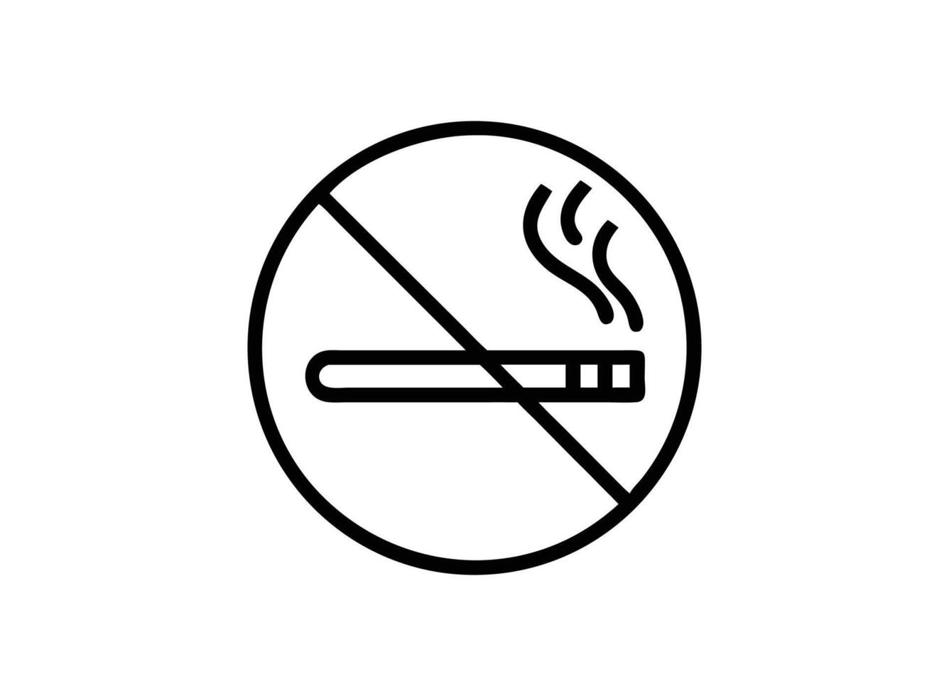 No smoking sign simple black and white icon vector