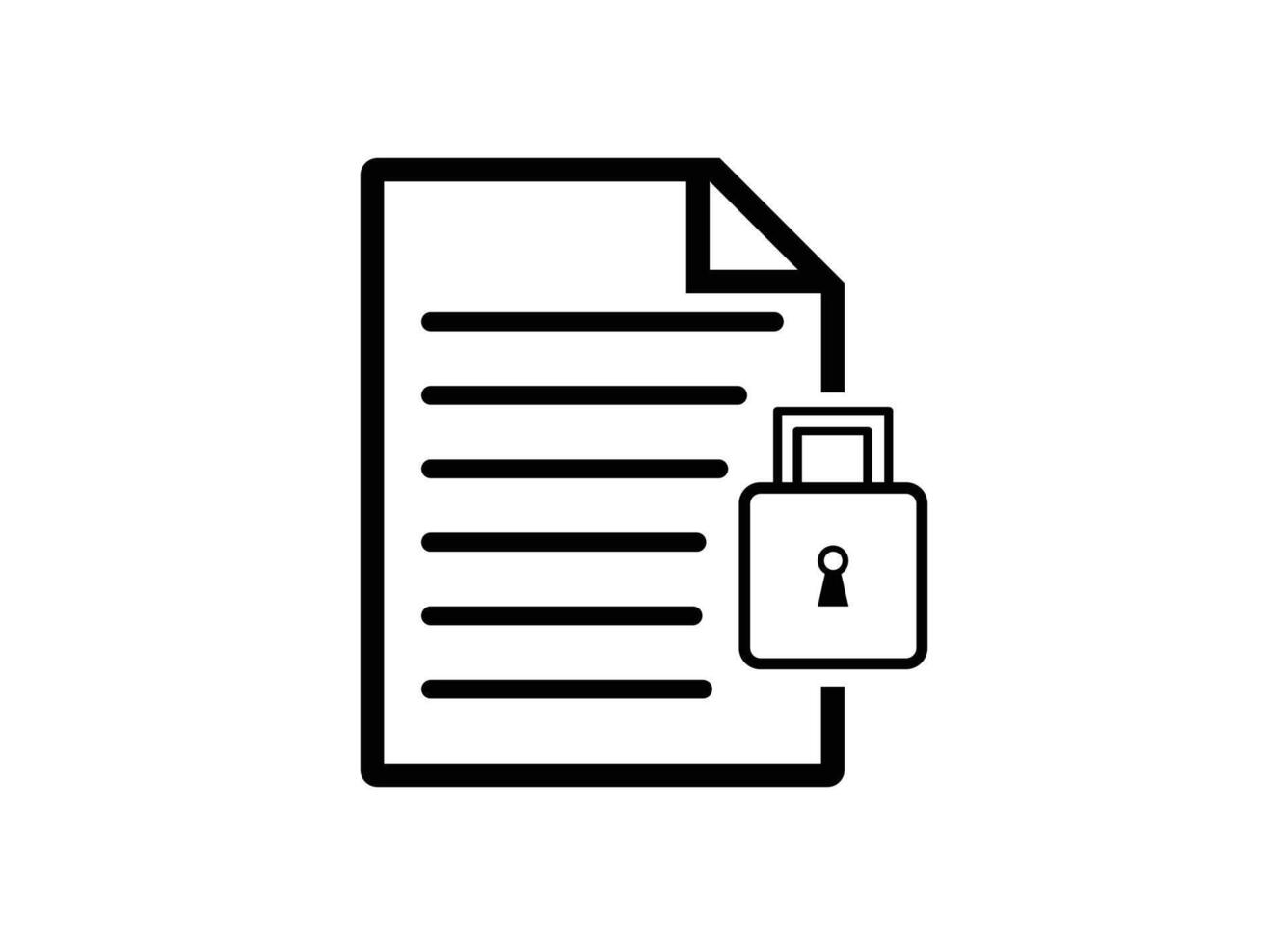 Secured document icon file privacy and protection vector