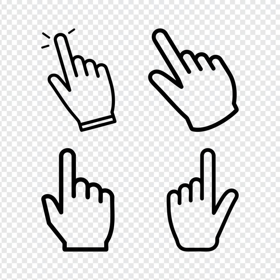 Hand cursor icon set for digital interfaces vector