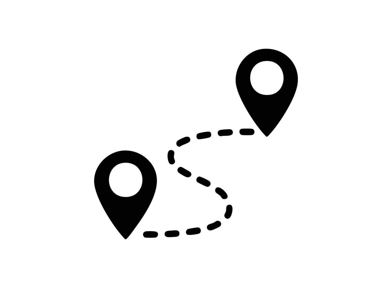 Simple black location pin route icon vector
