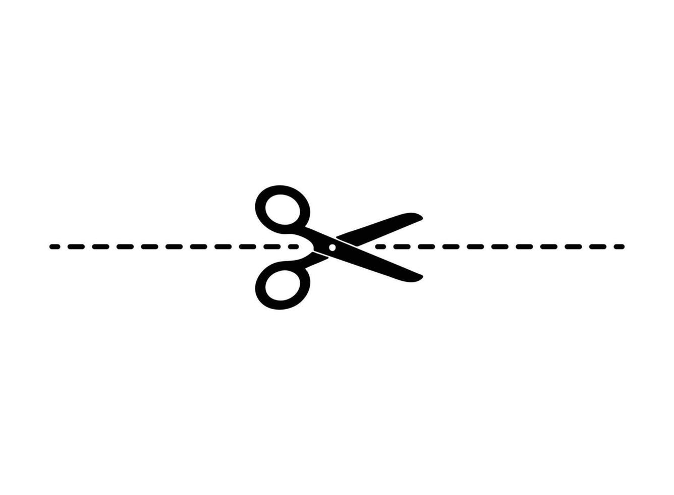 Scissors and dashed line cut here icon vector