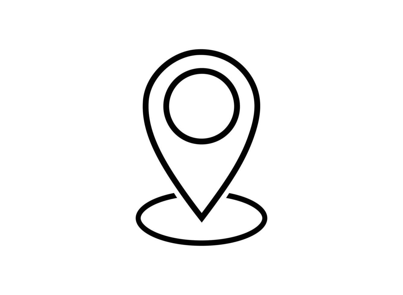 Simple black outline location pin icon vector