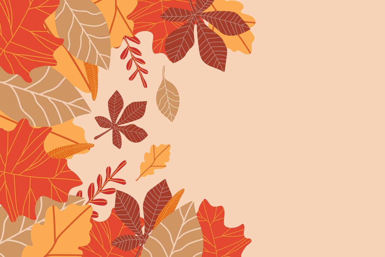 Autumn background with bright creative autumn leaves, with space for text. Frame with autumn leaves. vector