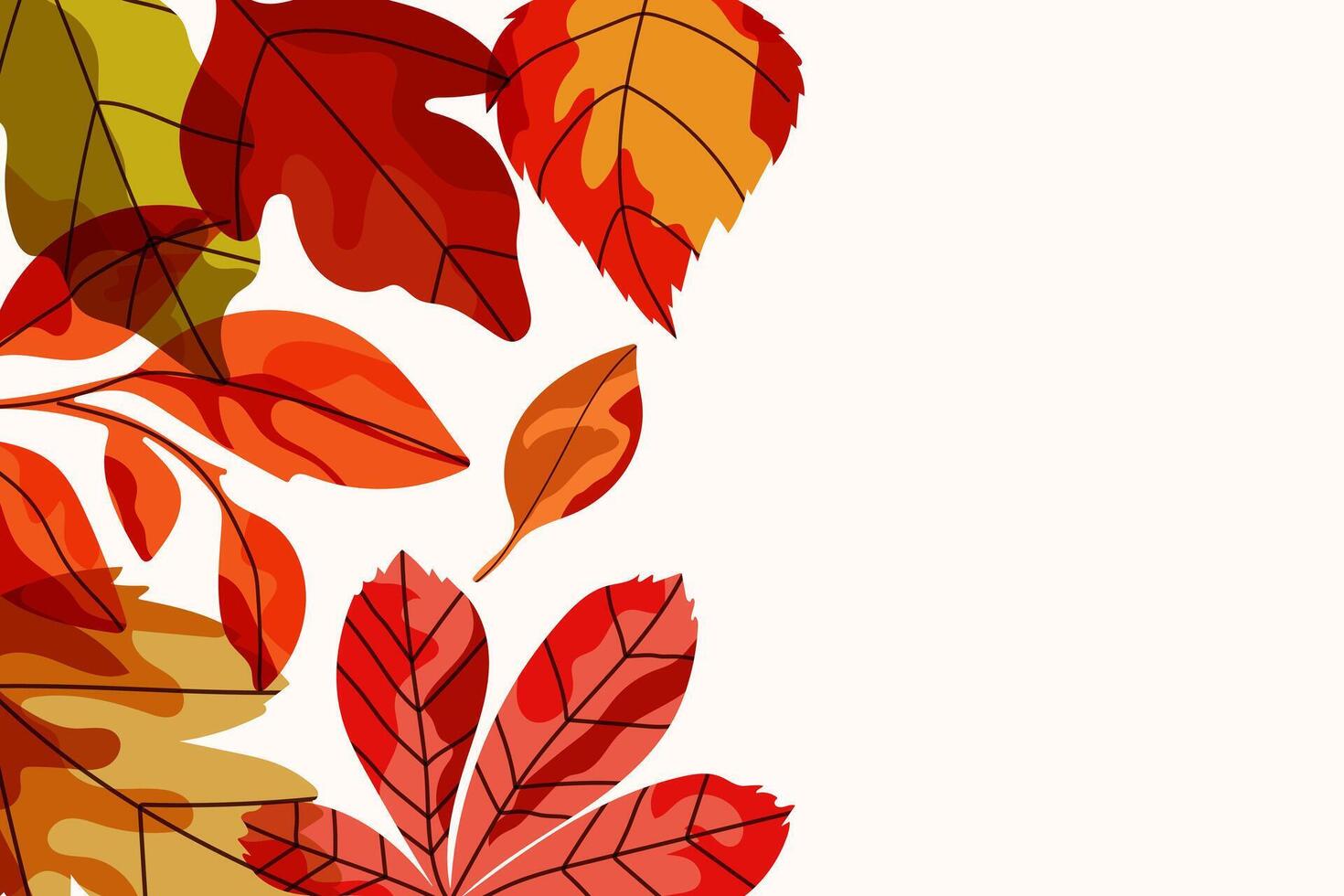 Autumn horizontal background with space for text. Frame with autumn leaves. vector
