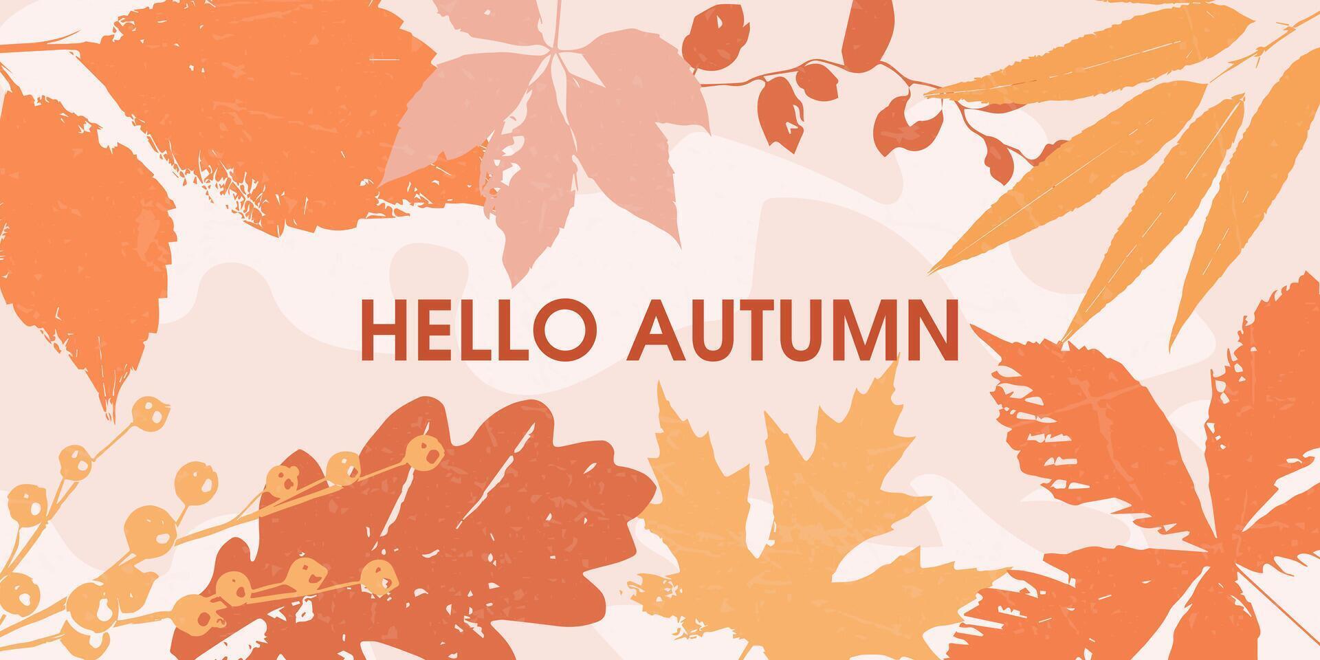 Abstract autumn bright banner. Autumn frame for advertising, social networks, sales, with place for text. vector