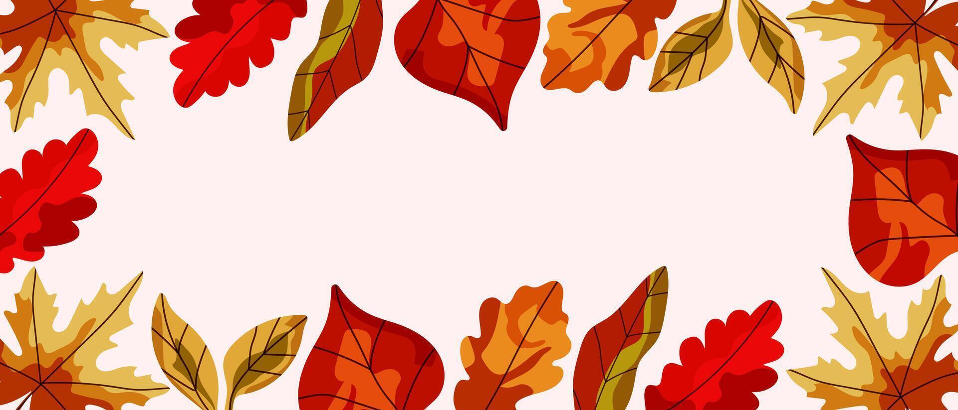 Autumn horizontal with creative autumn leaves and place for text. vector