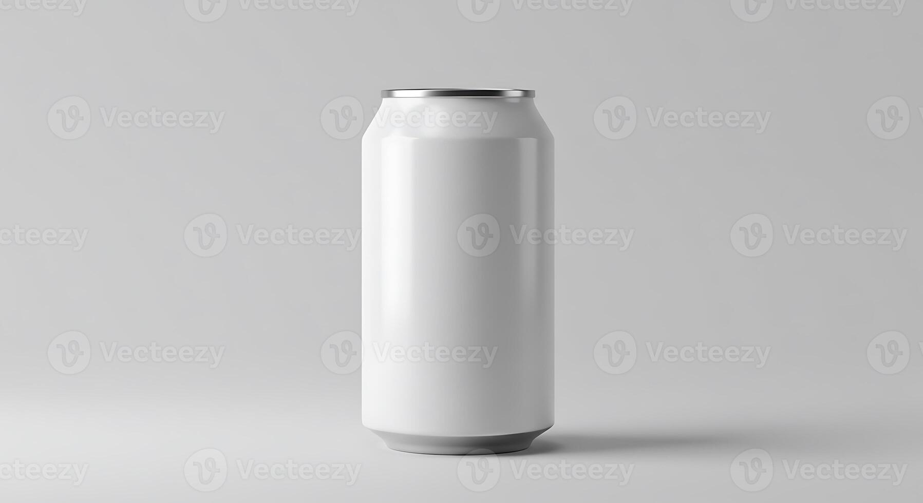 A white can on a gray background photo