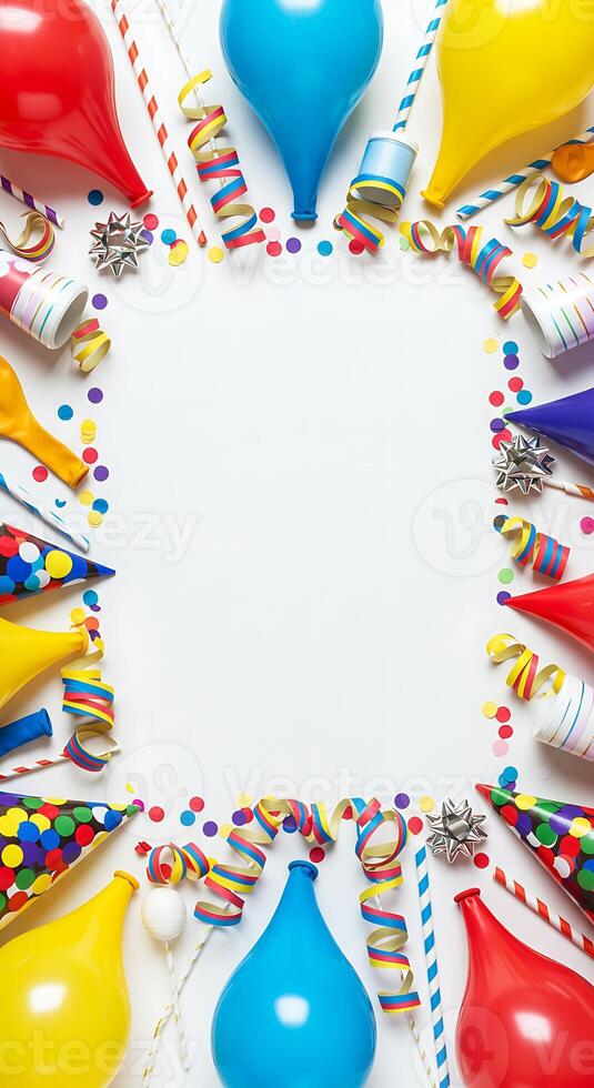 Colorful Party Supplies Frame photo