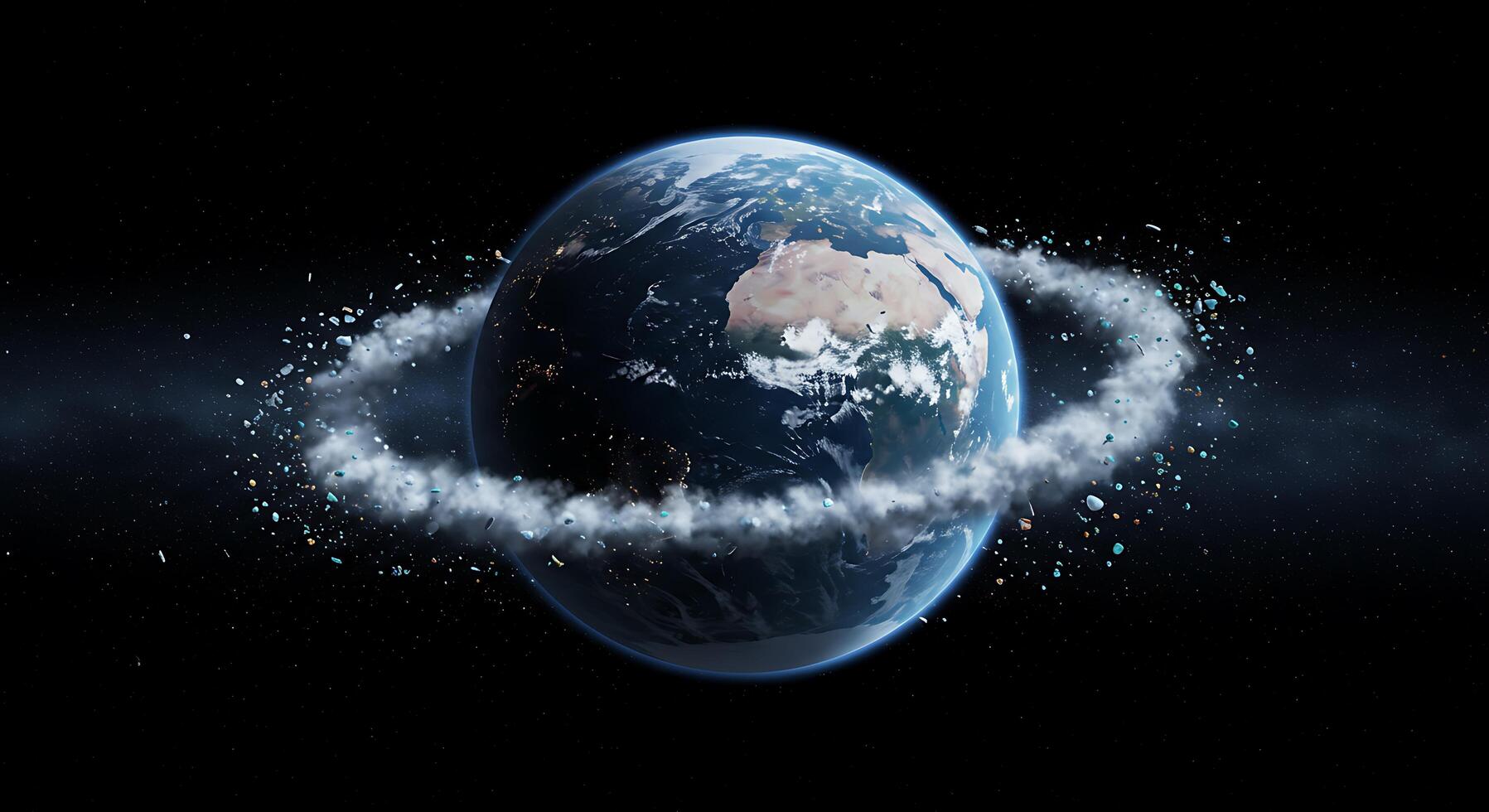 An image of the earth with a ring around it photo