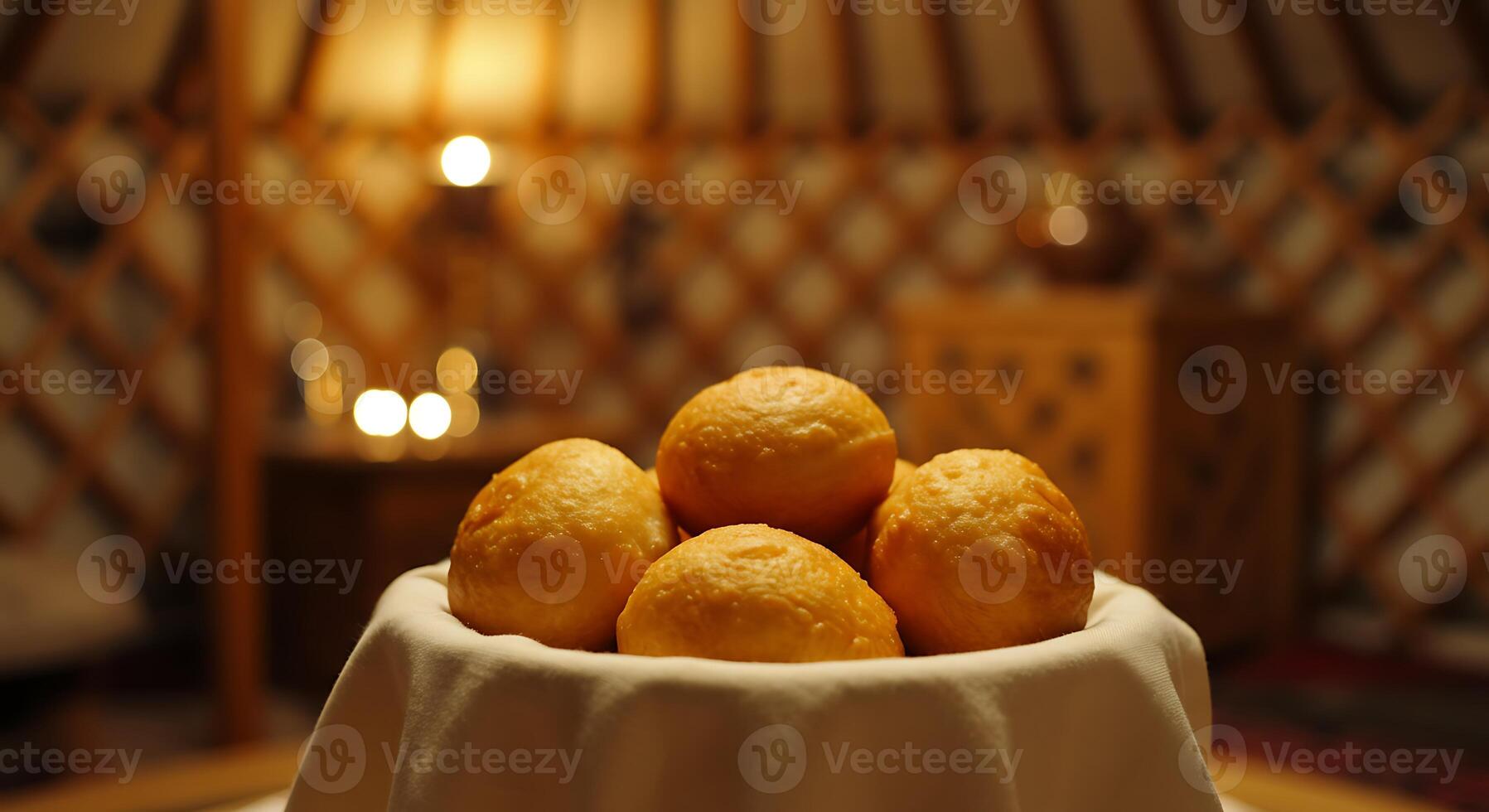 A bowl of doughnuts sitting on a table photo