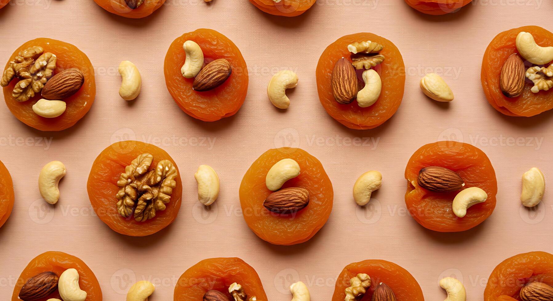 Dried Apricots and Mixed Nuts Pattern photo