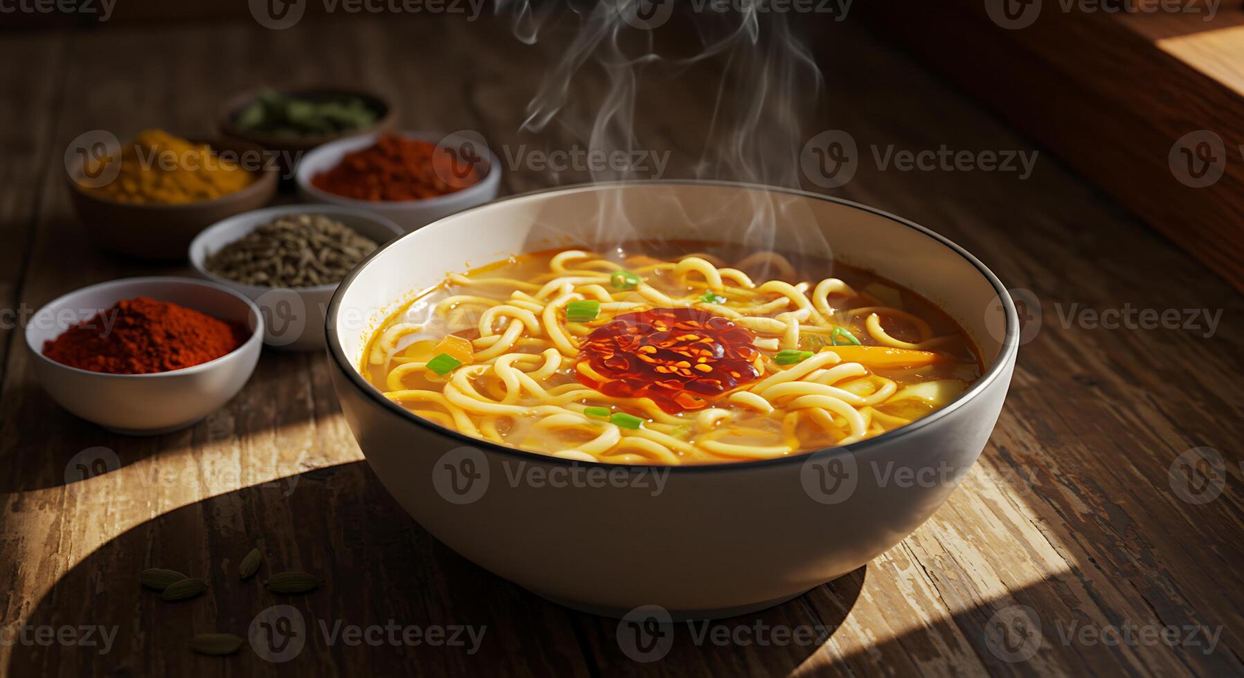 Spicy Noodle Soup with Aromatic Spices photo