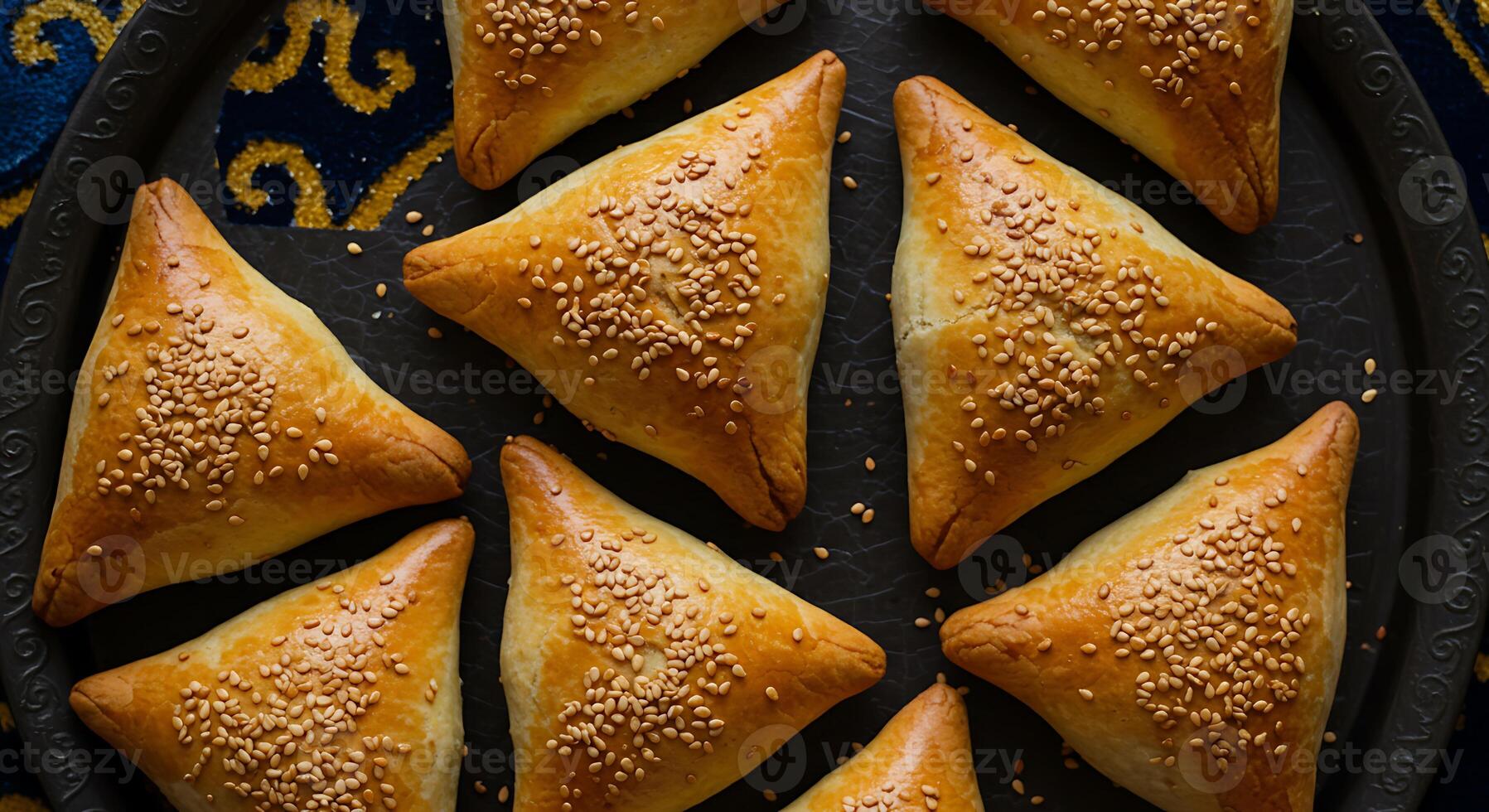 Delicious Golden Brown Sesame Pastries photo