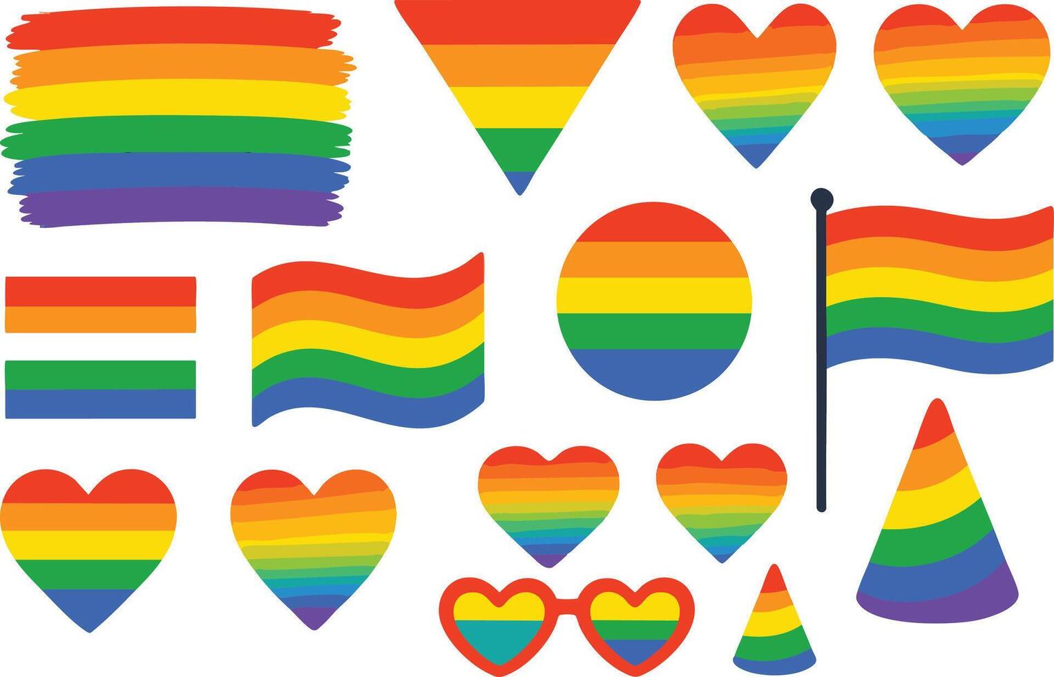 LGBTQ Rainbow Icons and Symbols vector