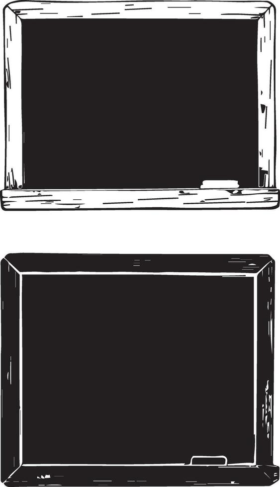 Blackboard Chalkboard Hand Drawn Illustration Black and White vector