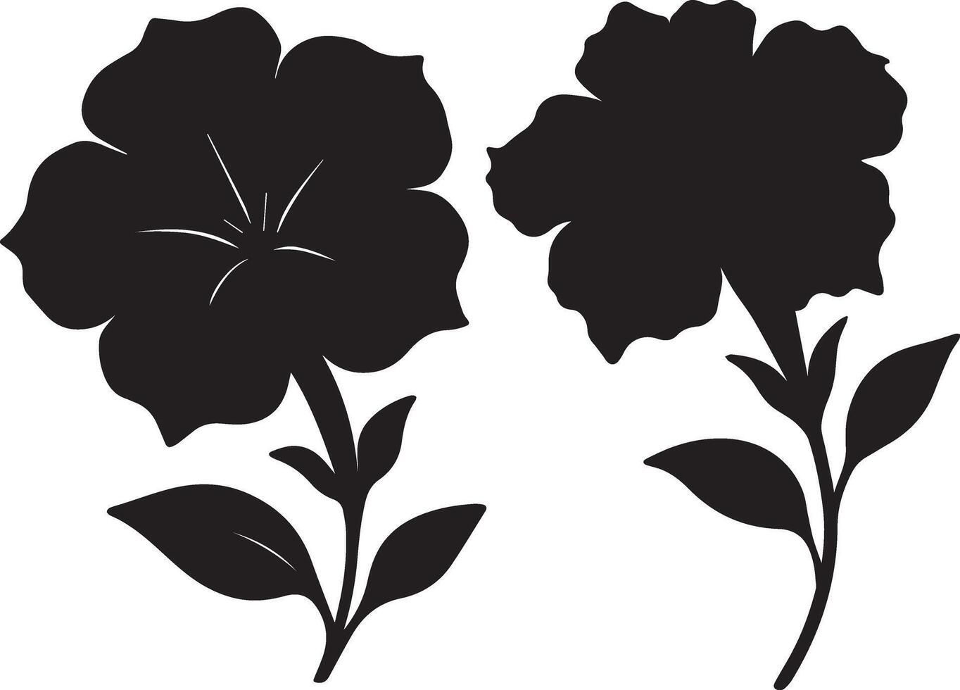Petunia Flower Silhouette Garden Floral Art vector