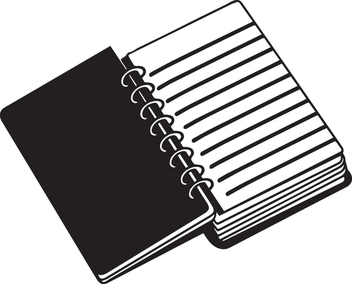 Open Spiral Notebook Stationery Illustration vector