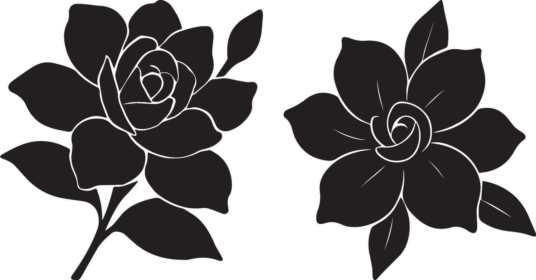 Gardenia Flower Silhouette Design vector