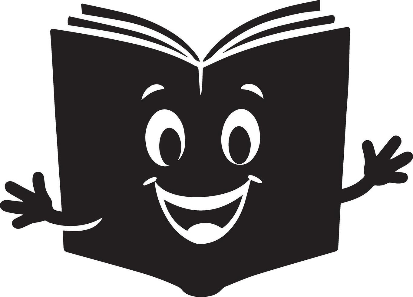 Smiling Open Book Cartoon Mascot Illustration vector