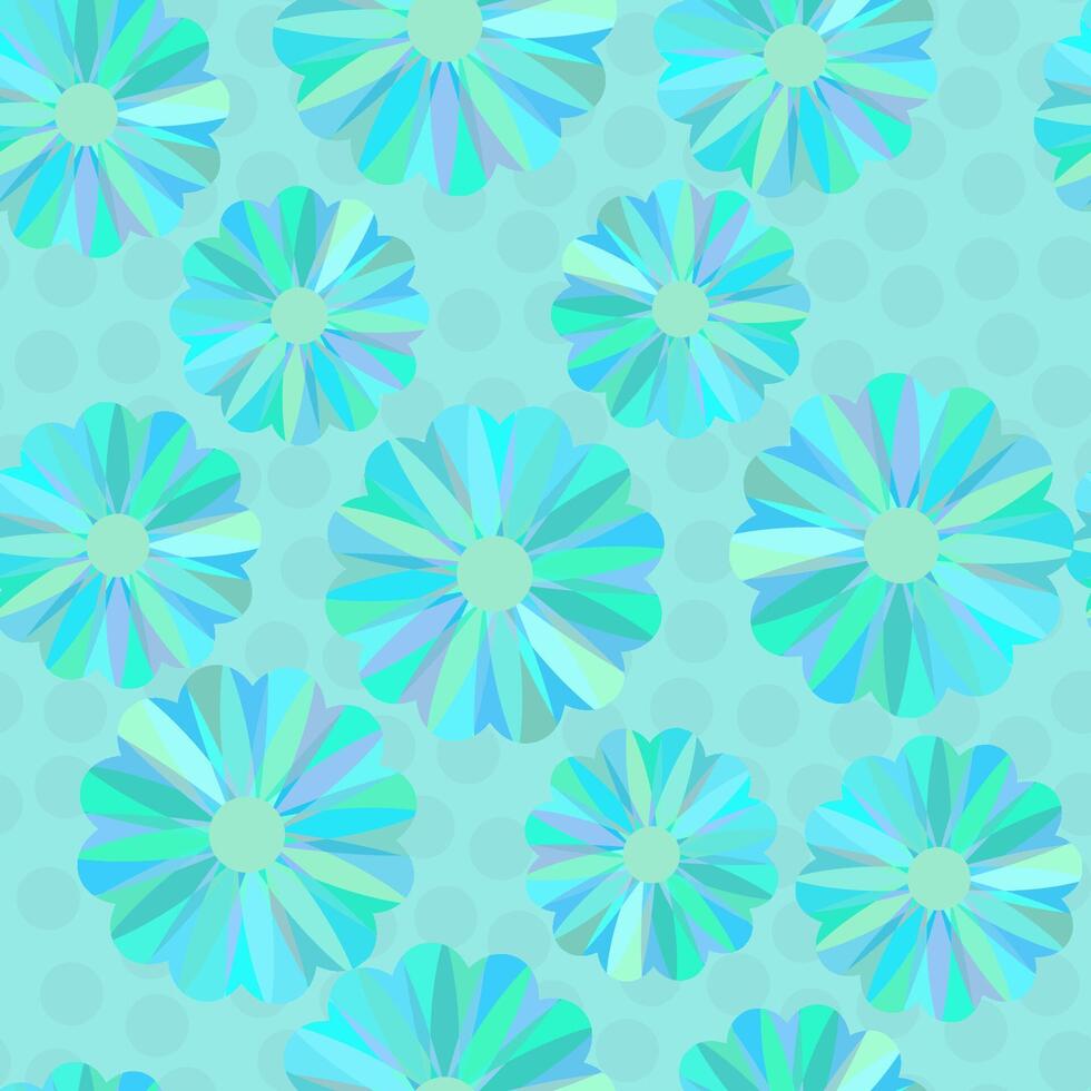 Trendy floral pattern in the style of the 70s with abstract flowers. vector