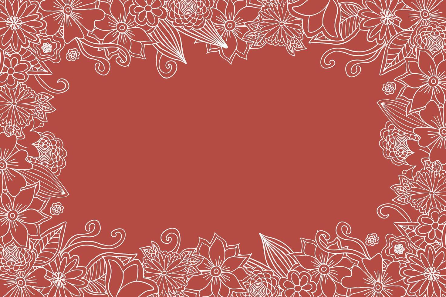 A frame with hand-drawn flowers. vector