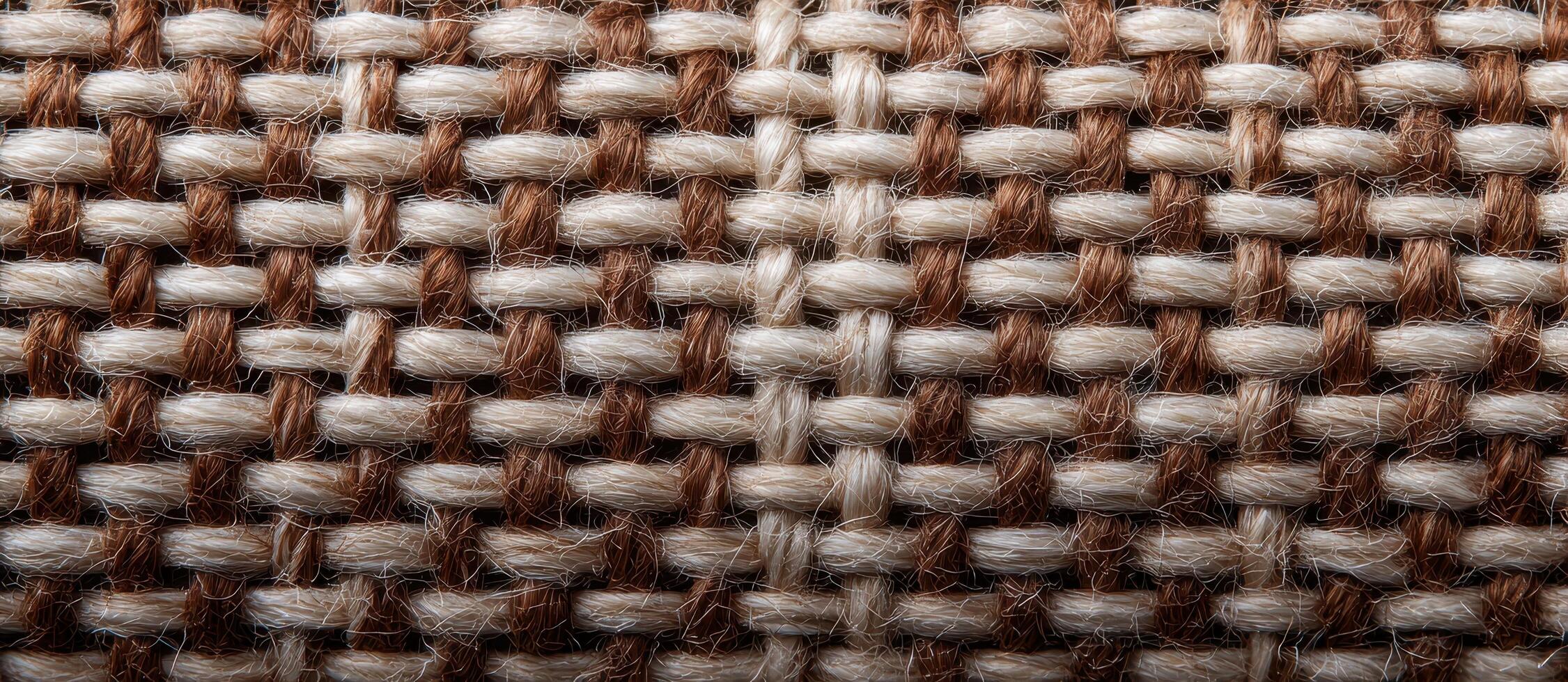 Closeup view of woven fabric texture with natural fibers textile studio detailed design photo