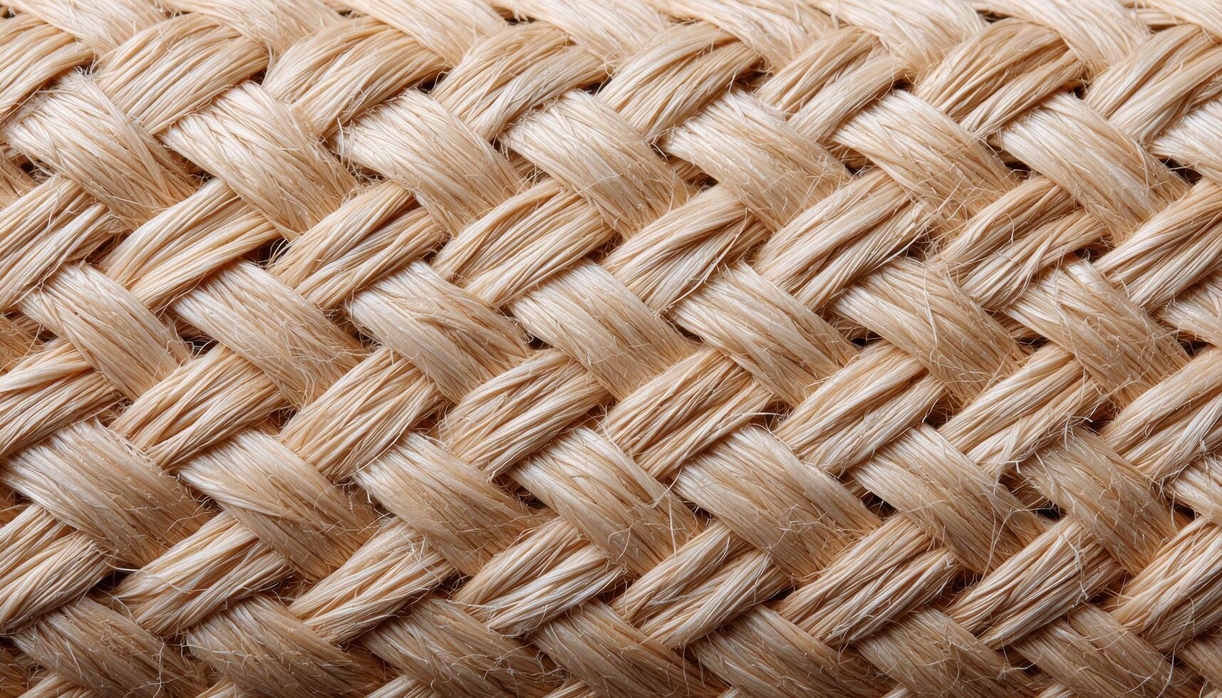 Closeup of woven fabric texture with natural fibers textile art studio setting photo